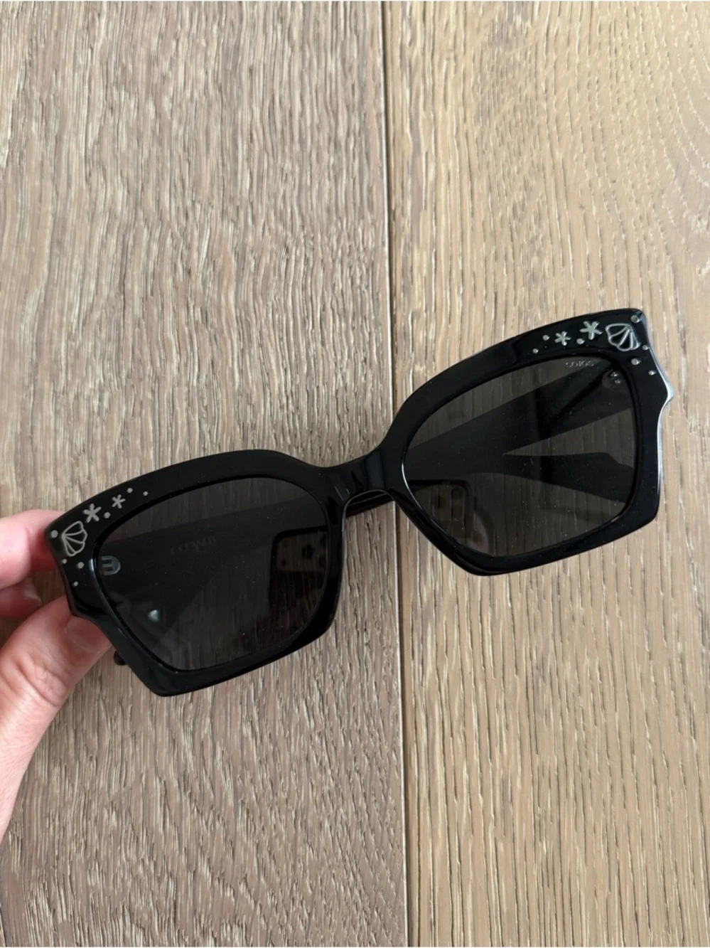 SOJOS x Oceanus Melody Black Sunglasses